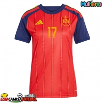Camisa de Futebol Espanha Nico Williams #17 Equipamento Principal Mulheres Mundo 2026 Manga Curta